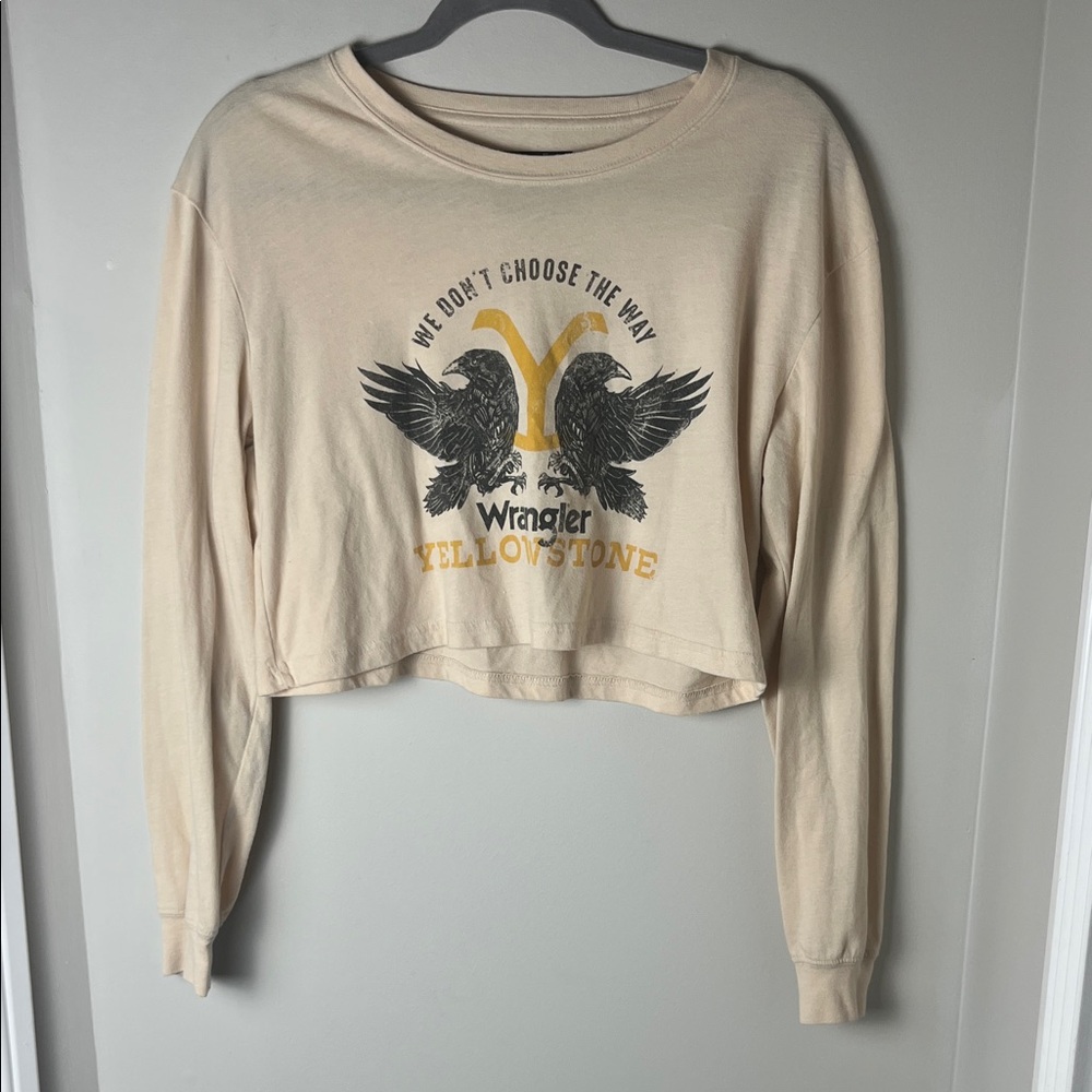 Wrangler Beige Graphic Crop Top